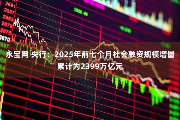 永宝网 央行：2025年前七个月社会融资规模增量累计为2399万亿元
